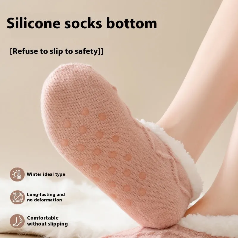 Winter Warm Short Cotton Slipper Socks Unisex Fluffy Socks