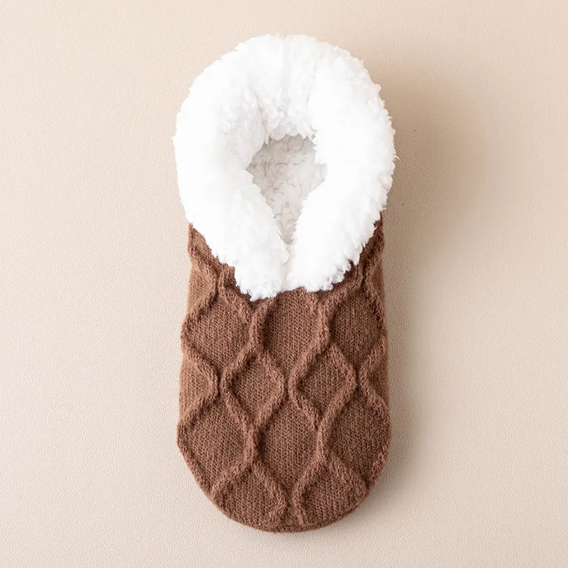 Winter Warm Short Cotton Slipper Socks Unisex Fluffy Socks