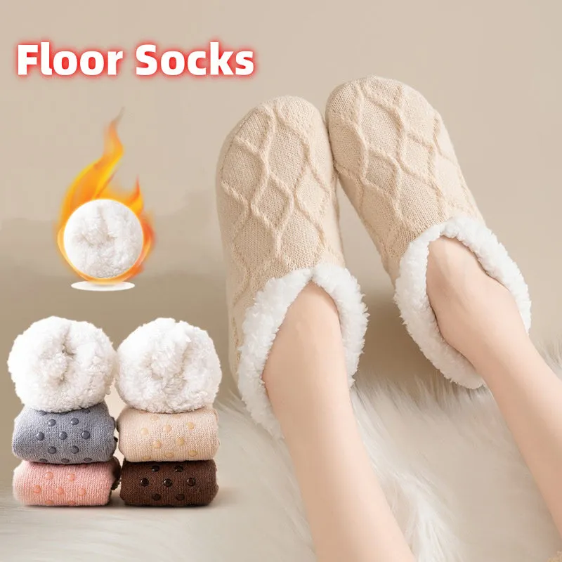 Winter Warm Short Cotton Slipper Socks Unisex Fluffy Socks
