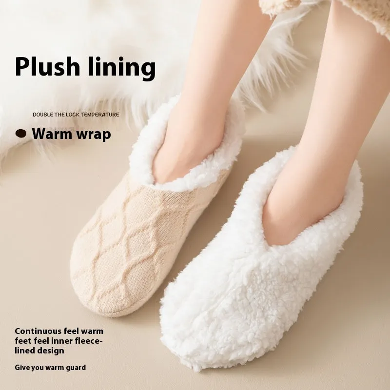 Winter Warm Short Cotton Slipper Socks Unisex Fluffy Socks