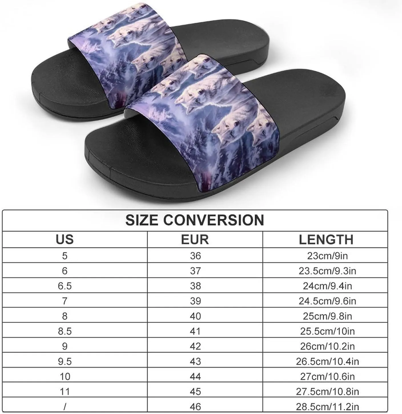Wolf Mountains Purple Sunset Slippers Indoor Outdoor Unisex House Slipper Shower Slippers Non-Slip Open Toe Shoes
