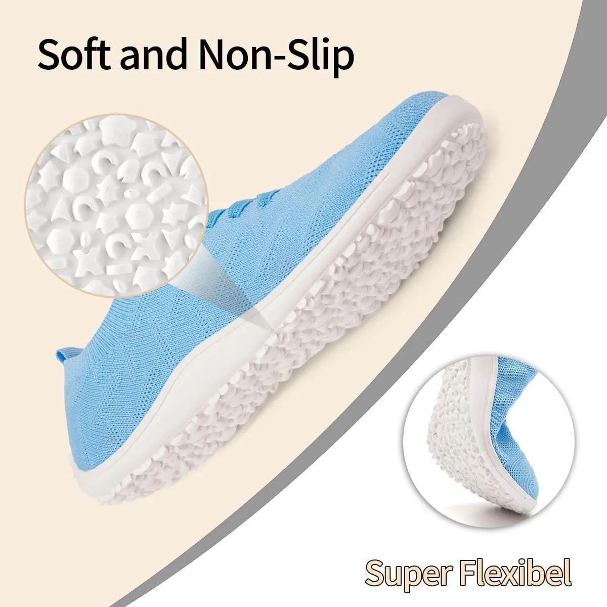 Women Barefoot Shoes Slip-On Lightweight Minimalist Walking Shoes for Travel Hiking Casual Wear Daily Use Zero Drop Thin Sole Soft Breathable Upper