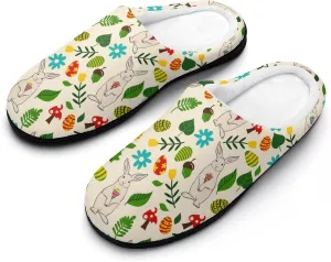 Women House Slippers Ladies Halloween Cotton Slipper Memory Foam Clog Slippers Non-Slip Sole Warm Indoor Outdoor Shoes