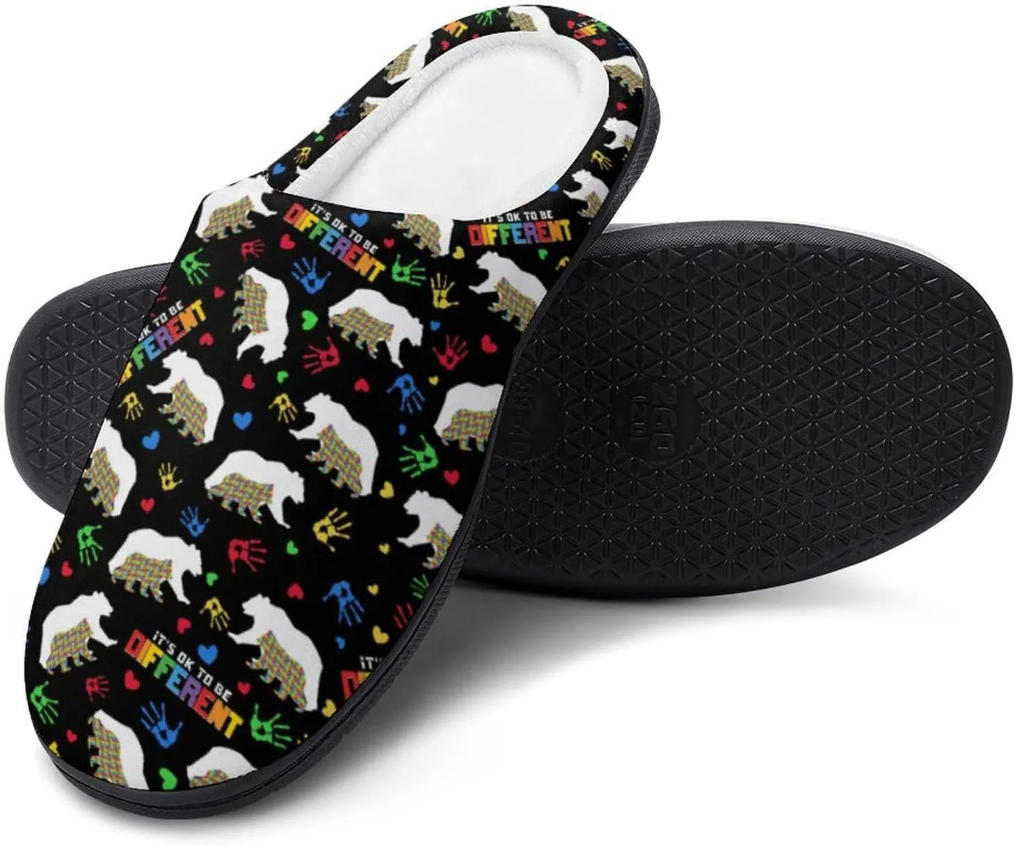 Women House Slippers Ladies Halloween Cotton Slippers Soft Memory Foam Clog Slipper Non-Slip Warm Indoor Outdoor Shoes