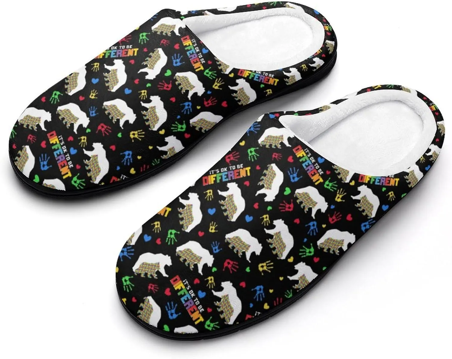 Women House Slippers Ladies Halloween Cotton Slippers Soft Memory Foam Clog Slipper Non-Slip Warm Indoor Outdoor Shoes