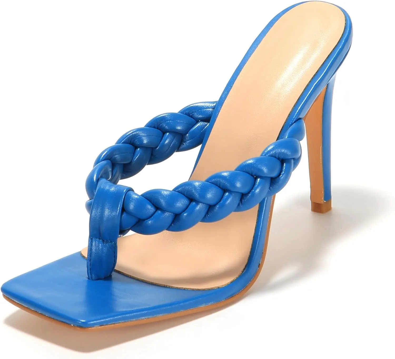 Women Open Toe Stiletto Slip On Mule Shoes High Heeled Sandals Flip Flops Backless Slippers
