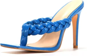 Women Open Toe Stiletto Slip On Mule Shoes High Heeled Sandals Flip Flops Backless Slippers