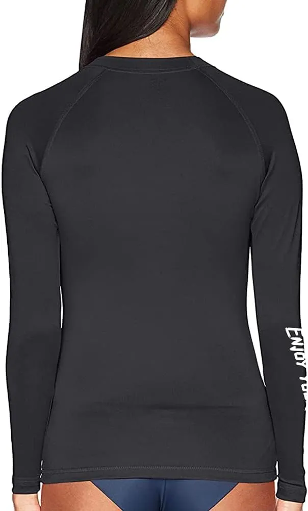 Women's American Flag Long Sleeve Sports Wicking T-Shirt Rash Guard for MMA BJJ Wrestling