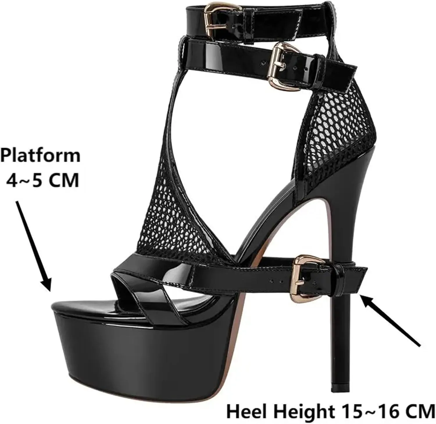 Women's Ankle Strap Platforms - Thin Heel Buckle Summer Sandals