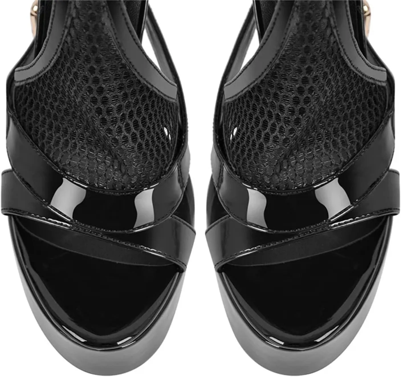 Women's Ankle Strap Platforms - Thin Heel Buckle Summer Sandals