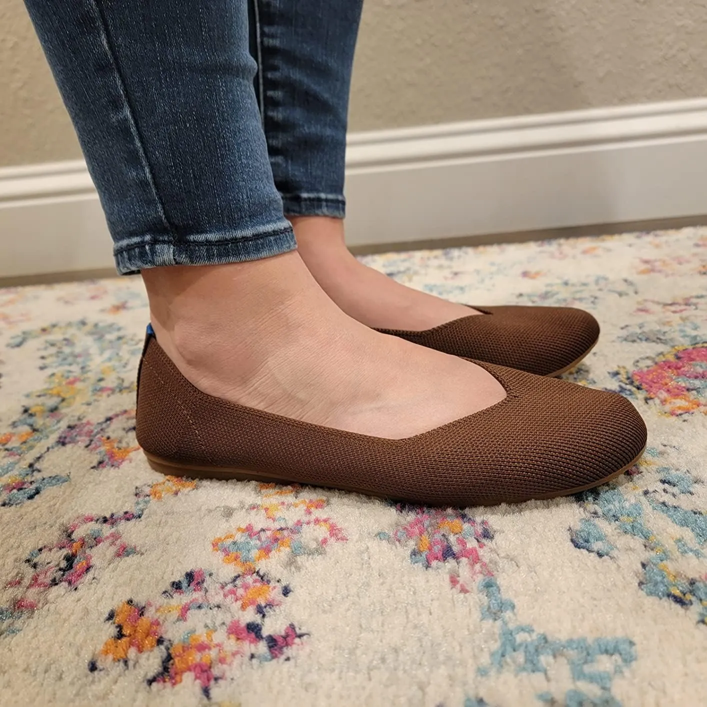 Women's Ballet Flat Dressy Casual Knit Shoes Round Toe Women Mesh Flats