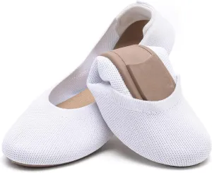 Women's Ballet Flats Dress Shoes for Women, Women Classic Round Toe Slip On Flat Walking Shoes, Women Casual Comfortable Soft Knit Black Leopard Flats Shoes