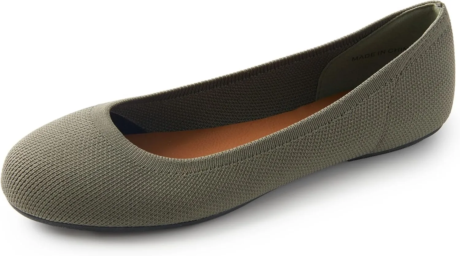 Women's Ballet Flats Soft Knit Lightweight Round Toe Slip On Comfort Ballerina Flat Shoes for Walking Low Wedge Soft