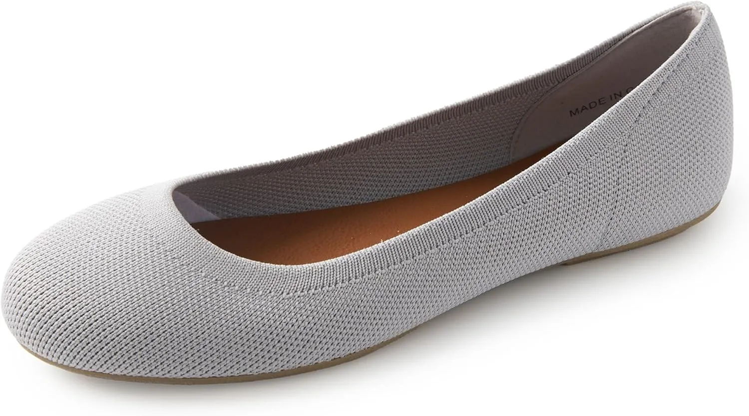 Women's Ballet Flats Soft Knit Lightweight Round Toe Slip On Comfort Ballerina Flat Shoes for Walking Low Wedge Soft