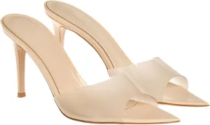 Women's Clear Pointed Toe Slingback Stilettos Heel Sandals Fashion Sexy Comfortable Summer Open Toe Backless Slip On Dress Slides Sandals for Casual Outdoor Party Work Wedding