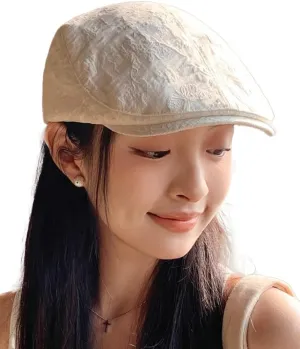 Women’s Cotton Ivy Cap Summer Lightweight Flat Beret Hat Vintage Soft Short Brim Newsboy Style Daily Look