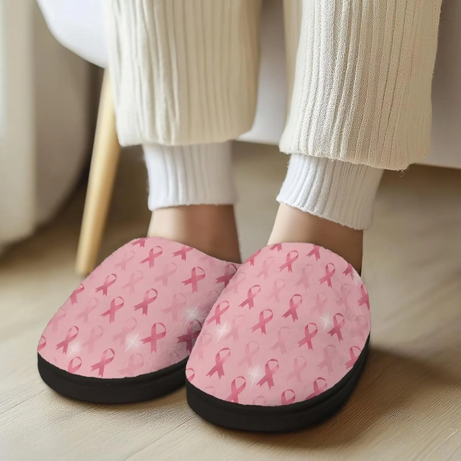 Women's Cotton Slipper Warm Cozy Breathable Fuzzy Winter Slipper Furry Non-Slip Plush House Slipper for Women US 4-12