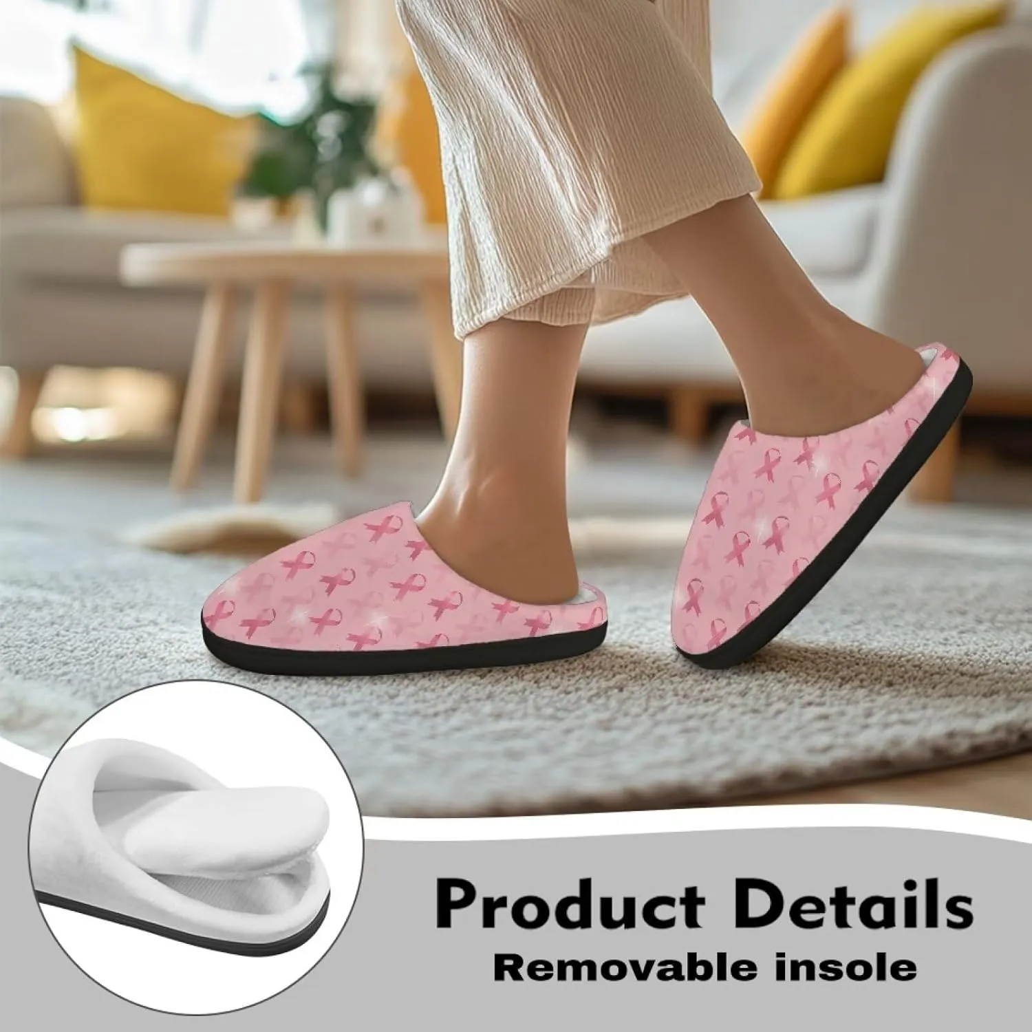 Women's Cotton Slipper Warm Cozy Breathable Fuzzy Winter Slipper Furry Non-Slip Plush House Slipper for Women US 4-12