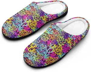 Womens Halloween Cotton Slippers Ladies Home Slippers Memory Foam Clog Slipper Non-Slip Sole Warm Indoor Outdoor Shoes