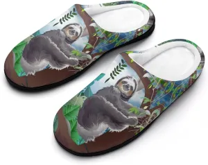 Womens Halloween Cotton Slippers Ladies Home Slippers Memory Foam Clog Slipper Non-Slip Sole Warm Indoor Outdoor Shoes