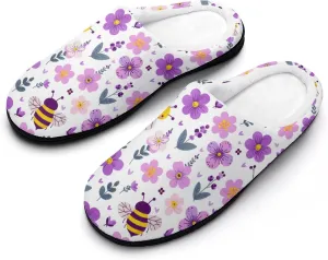 Womens Halloween Cotton Slippers Ladies Home Slippers Memory Foam Clog Slipper Non-Slip Sole Warm Indoor Outdoor Shoes