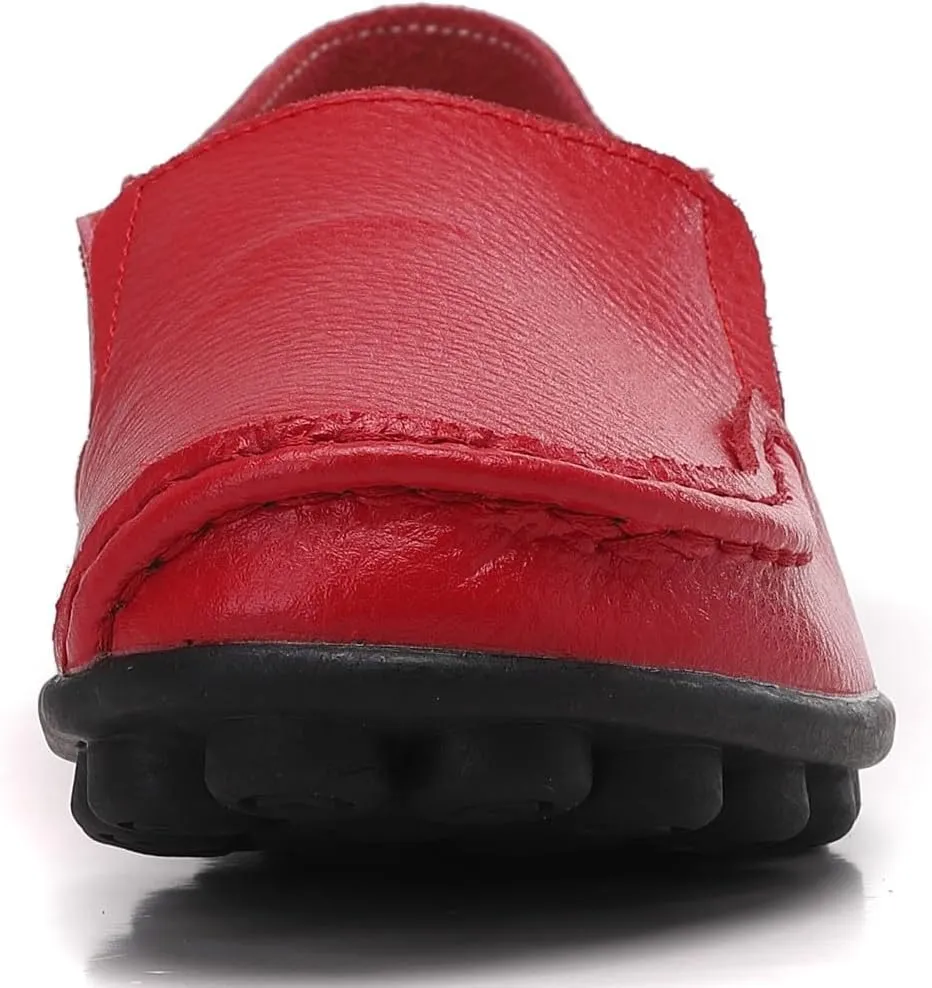 Women's Leather Loafers Comfortable Flat Shoes