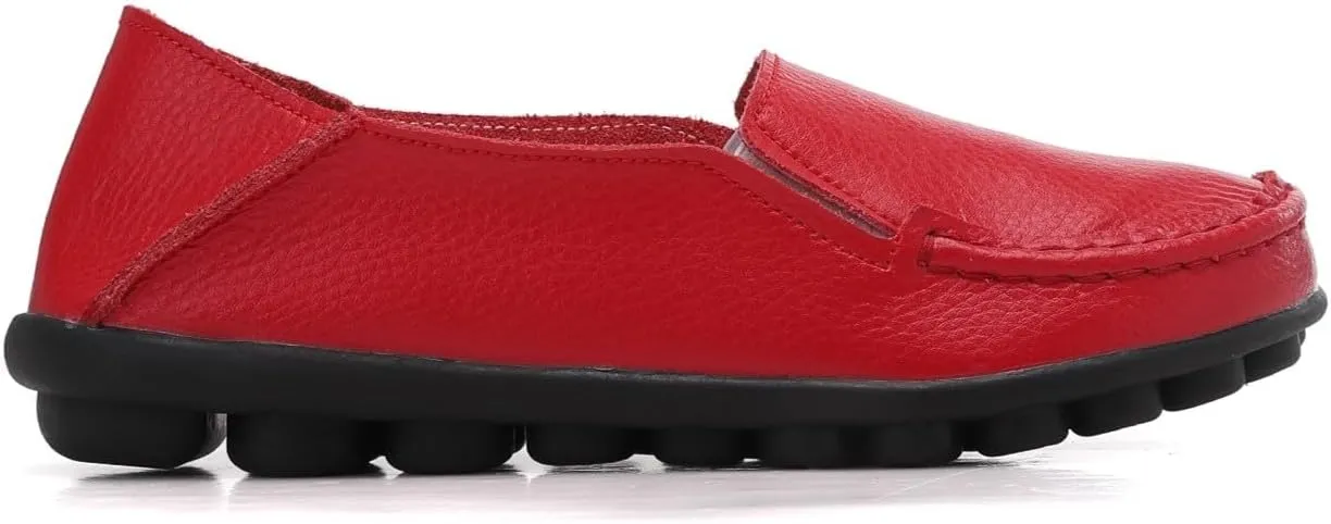 Women's Leather Loafers Comfortable Flat Shoes