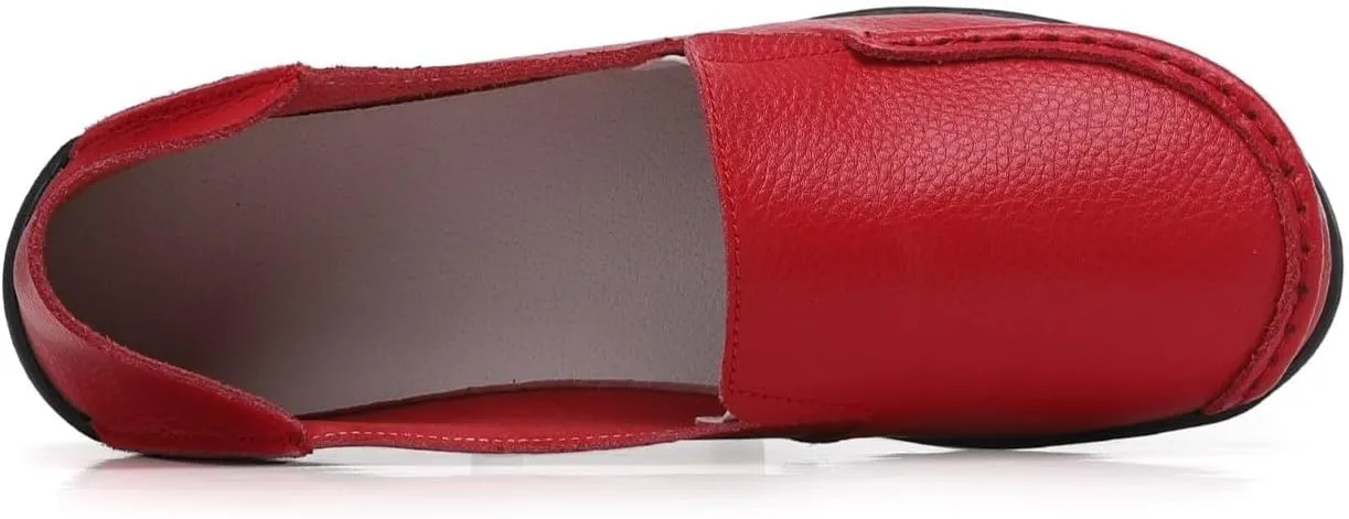 Women's Leather Loafers Comfortable Flat Shoes