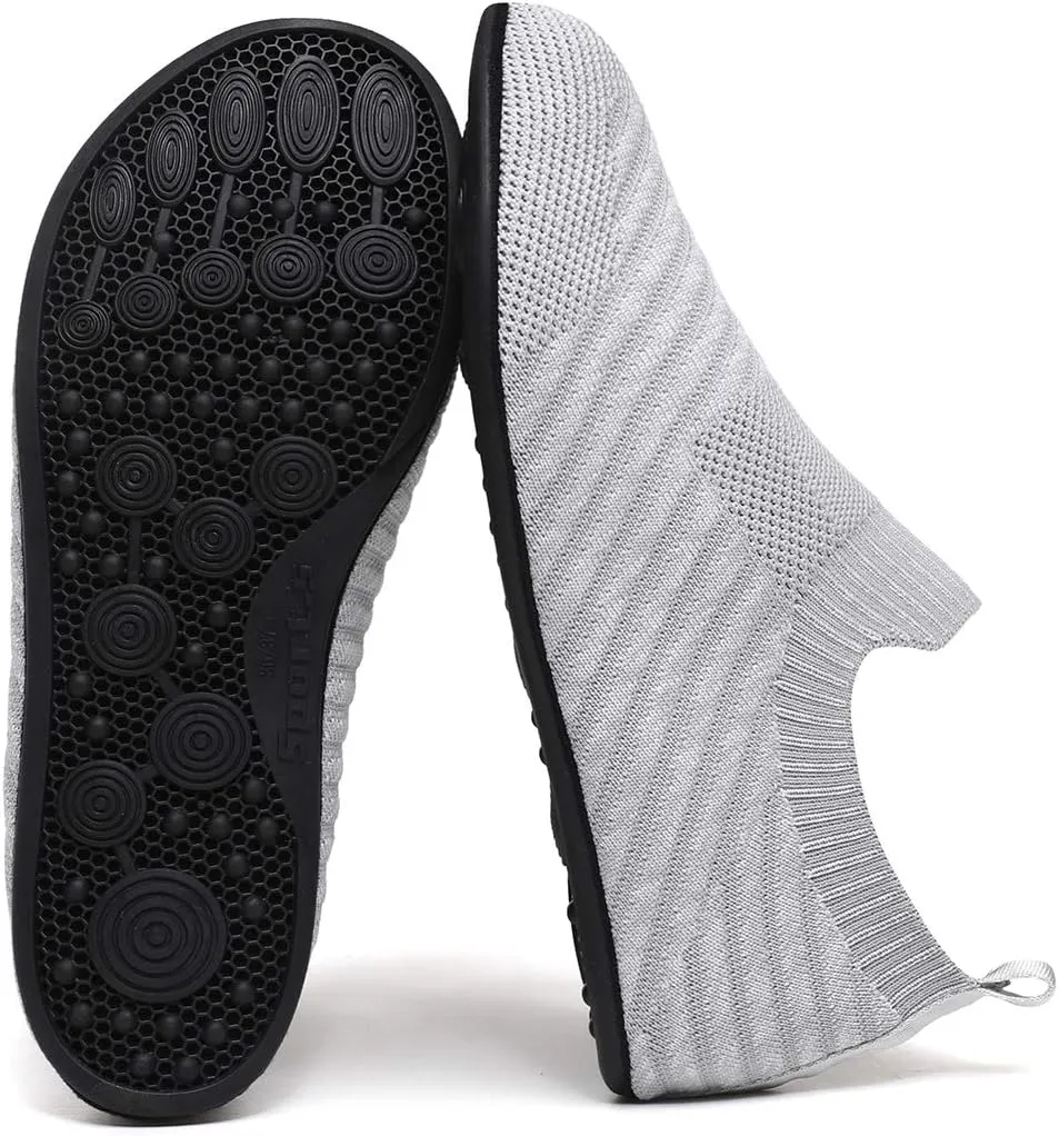 Womens Mens Slippers with Rubber Sole Ultra-Lightweight House Slipper Socks Around House Shoes Non Slip Indoor&Outdoor
