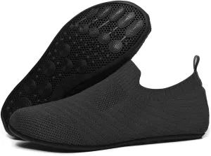 Womens Mens Slippers with Rubber Sole Ultra-Lightweight House Slipper Socks Around House Shoes Non Slip Indoor&Outdoor