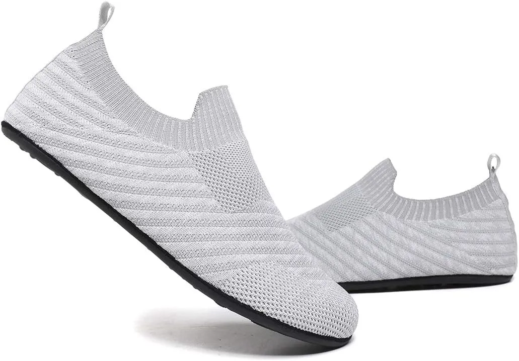 Womens Mens Slippers with Rubber Sole Ultra-Lightweight House Slipper Socks Around House Shoes Non Slip Indoor&Outdoor