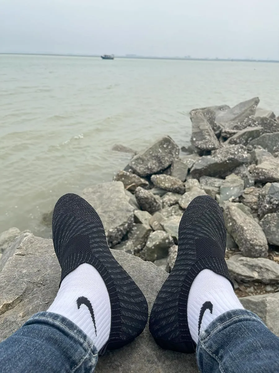Womens Mens Slippers with Rubber Sole Ultra-Lightweight House Slipper Socks Around House Shoes Non Slip Indoor&Outdoor