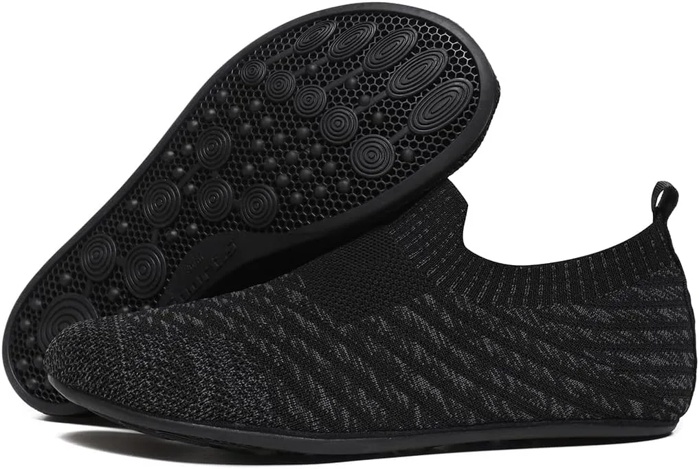 Womens Mens Slippers with Rubber Sole Ultra-Lightweight House Slipper Socks Around House Shoes Non Slip Indoor&Outdoor