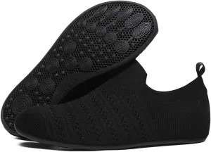 Womens Mens Slippers with Rubber Sole Ultra-Lightweight House Slipper Socks Around House Shoes Non Slip Indoor&Outdoor