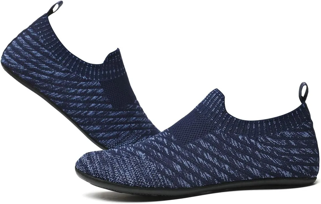 Womens Mens Slippers with Rubber Sole Ultra-Lightweight House Slipper Socks Around House Shoes Non Slip Indoor&Outdoor