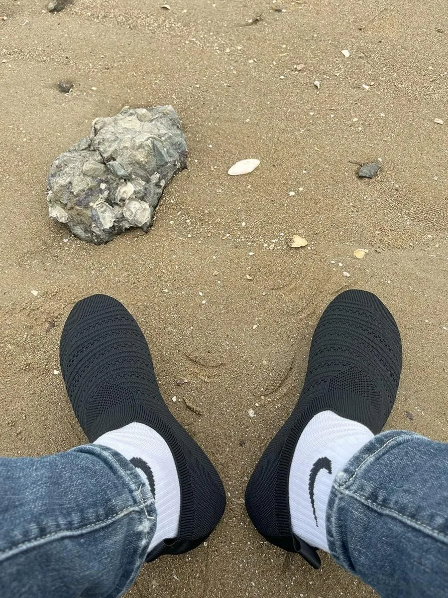 Womens Mens Slippers with Rubber Sole Ultra-Lightweight House Slipper Socks Around House Shoes Non Slip Indoor&Outdoor