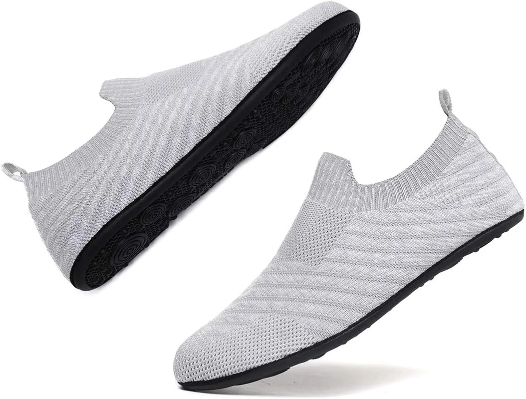 Womens Mens Slippers with Rubber Sole Ultra-Lightweight House Slipper Socks Around House Shoes Non Slip Indoor&Outdoor