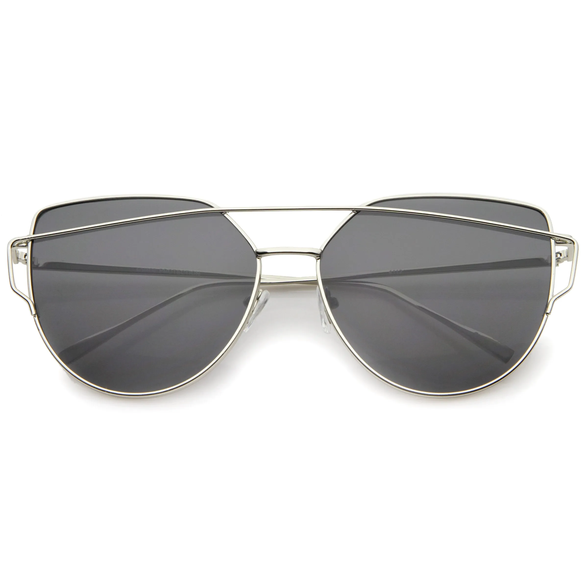 Women's Oversize Thin Temple Flat Lens Sunglasses A544