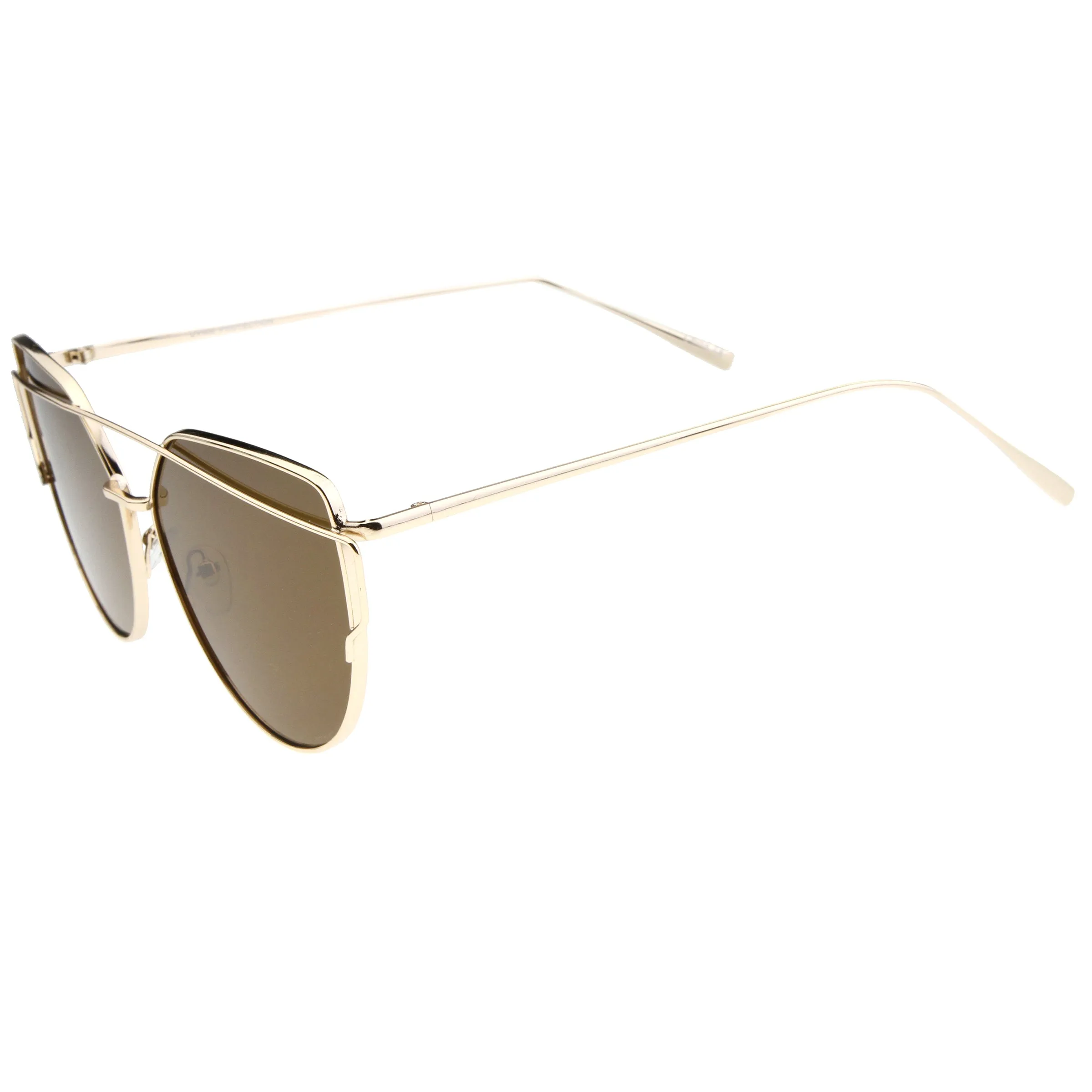 Women's Oversize Thin Temple Flat Lens Sunglasses A544