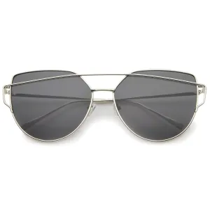 Women's Oversize Thin Temple Flat Lens Sunglasses A544