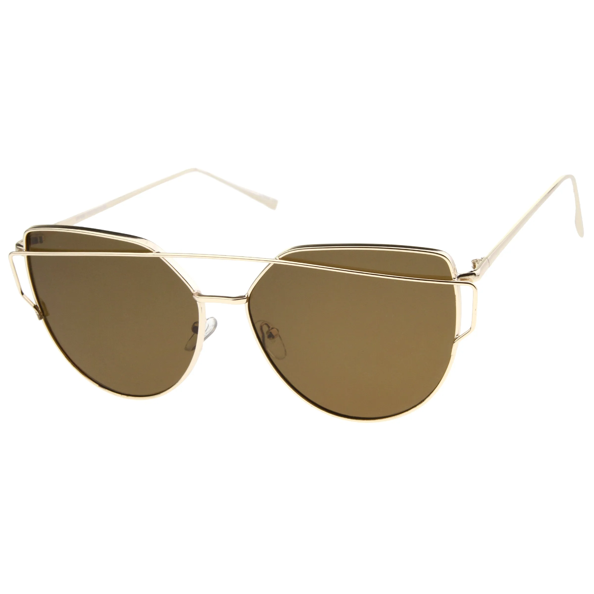 Women's Oversize Thin Temple Flat Lens Sunglasses A544