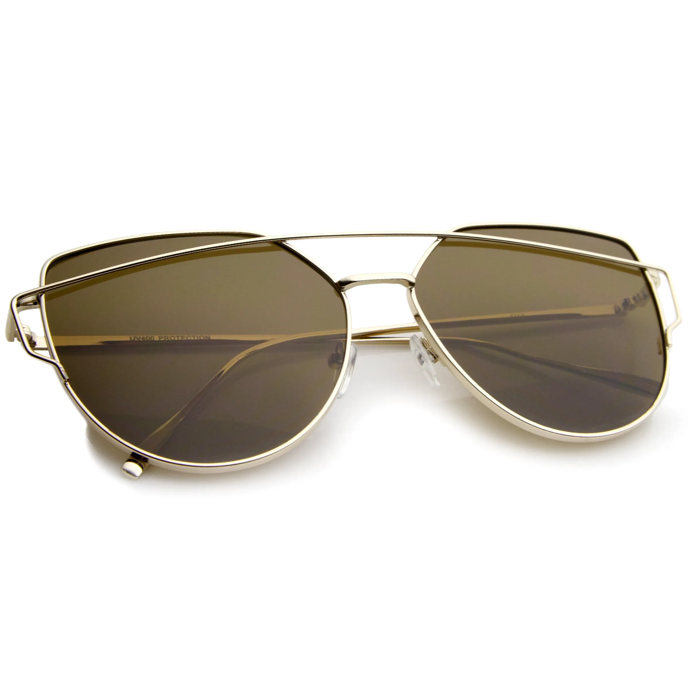 Women's Oversize Thin Temple Flat Lens Sunglasses A544