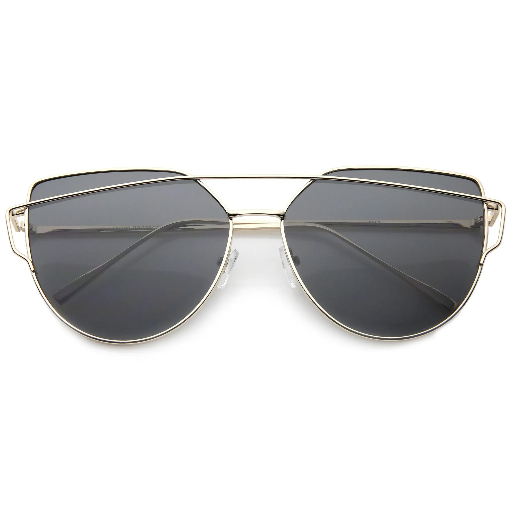 Women's Oversize Thin Temple Flat Lens Sunglasses A544