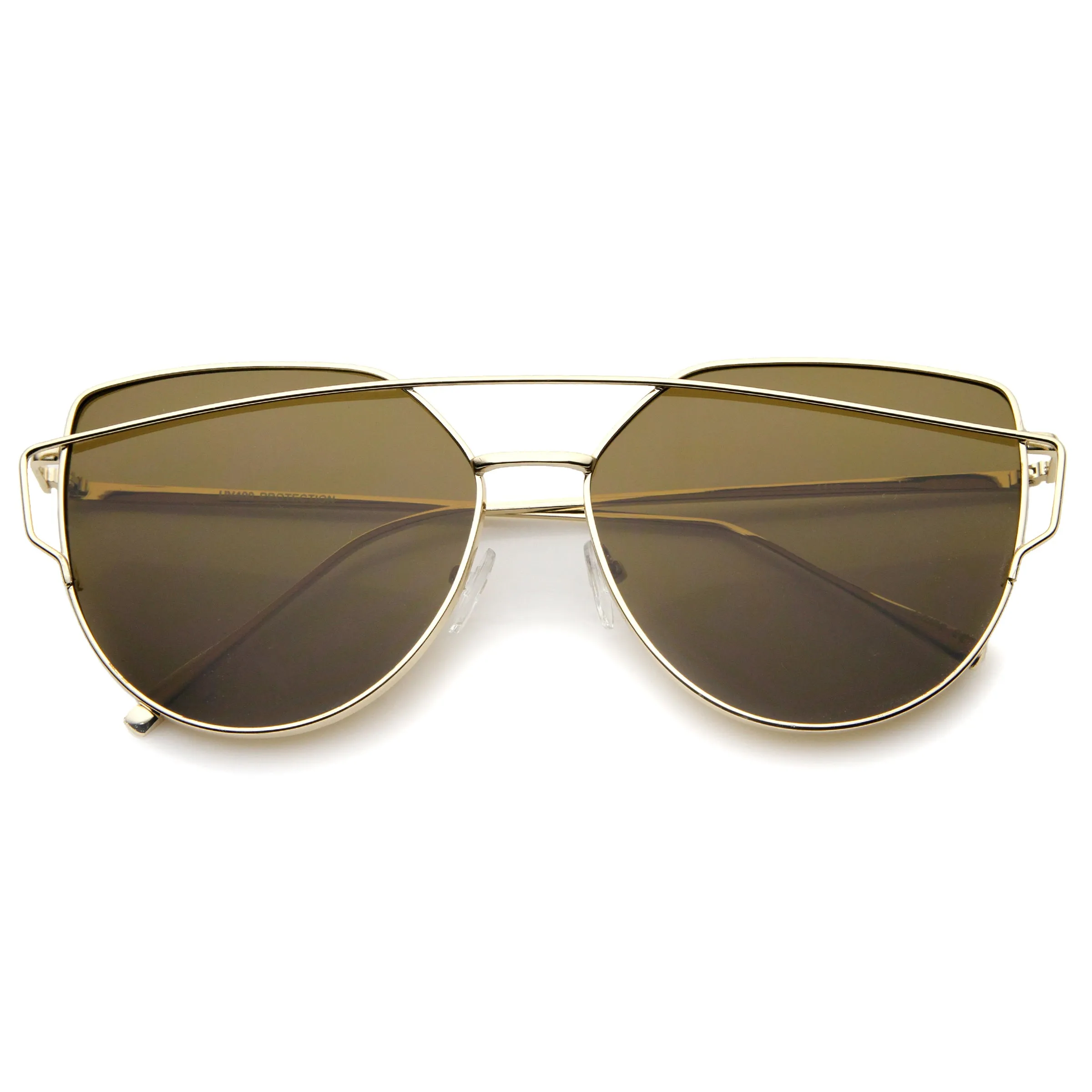 Women's Oversize Thin Temple Flat Lens Sunglasses A544