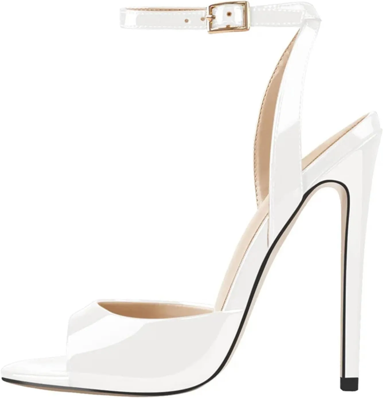 Women's Peep Toe 12cm Thin Heel Pumps - Open Toe Big Size Summer Sandals