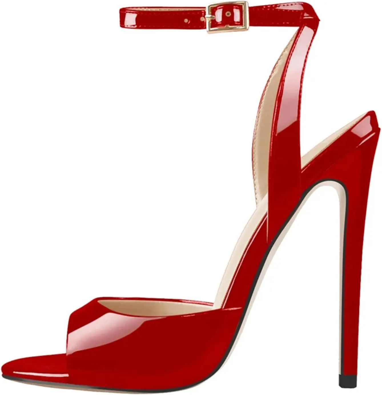Women's Peep Toe 12cm Thin Heel Pumps - Open Toe Big Size Summer Sandals