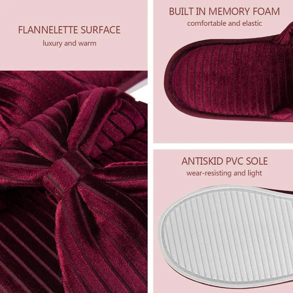 Women's Royal Cozy Slide Memory Foam Spa Thong Flip Flop House Indoor Plush Slipper