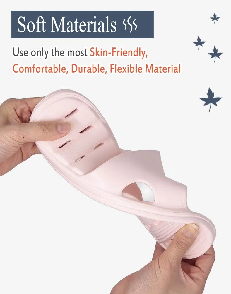 Women's Shower Slipper, Quick Drying Non-Slip Slippers, Bathroom House & Pool Sandals, In-Door Slipper for Gym, Soft Sole, Beige, Size S, M, L, XL