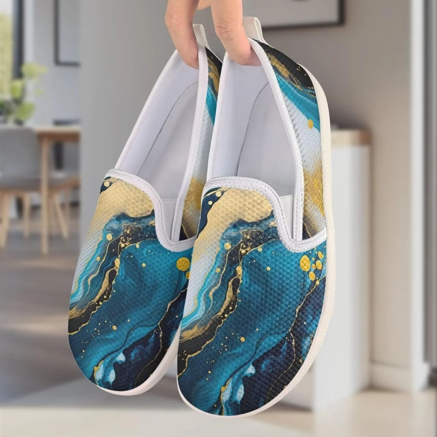 Women's Slip On Flat Fashion Comfortable Dressy Loafer Shoes Round Toe Lightweight Shoes for Office Work Daily Wear Gifts for Wife Mom Sister US Size 6-11