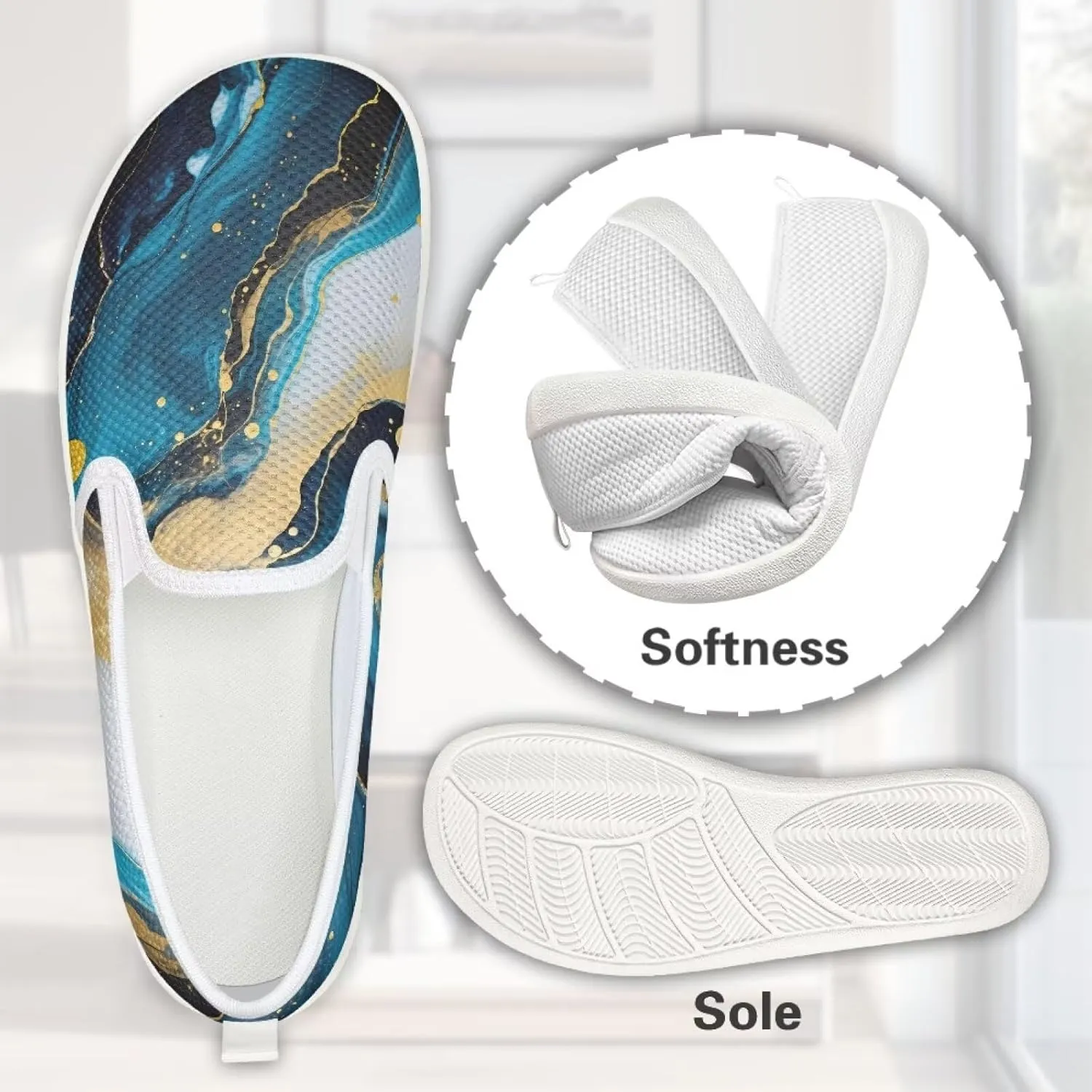 Women's Slip On Flat Fashion Comfortable Dressy Loafer Shoes Round Toe Lightweight Shoes for Office Work Daily Wear Gifts for Wife Mom Sister US Size 6-11